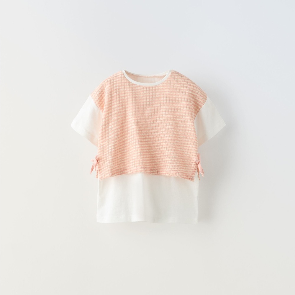 Zara Combination Knit Vest Kids Pink and White Checkered Top NWT